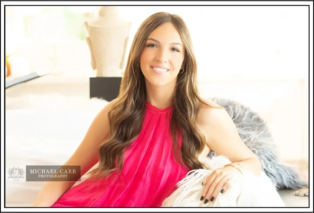 Professional Photographer Houston Lifestyle Houston senior portrait photographed indoors with natural window light