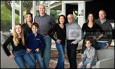 Professional Photographer Houston Grandparents and grandchildren photographed together in a Houston legacy portrait session.